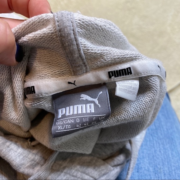 PUMA Hoodie Crop Sweatshirt Muscle Tee Gray XL - Picture 7 of 12